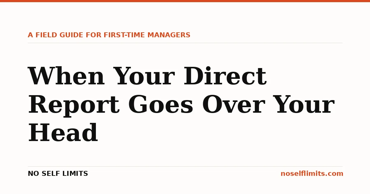 When Your Direct Report Goes Over Your Head: 3 Diagnostic Moves 1 Illustration: when your direct report goes over your head. A field guide for first-time managers.